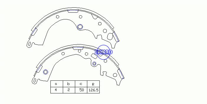 TOYOTA HIACE IV Box REGIUS KDH220K TACOMA Sapatas de freio FMSI: 1358-S871 OEM:04495-04010 FSB4122 TRW: GS8770 Brembo:S83559N, OK-BS482